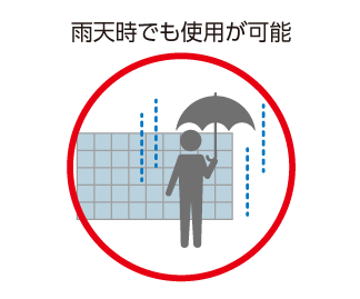 プロジェクターに比べて、雨天時でも使用が可能